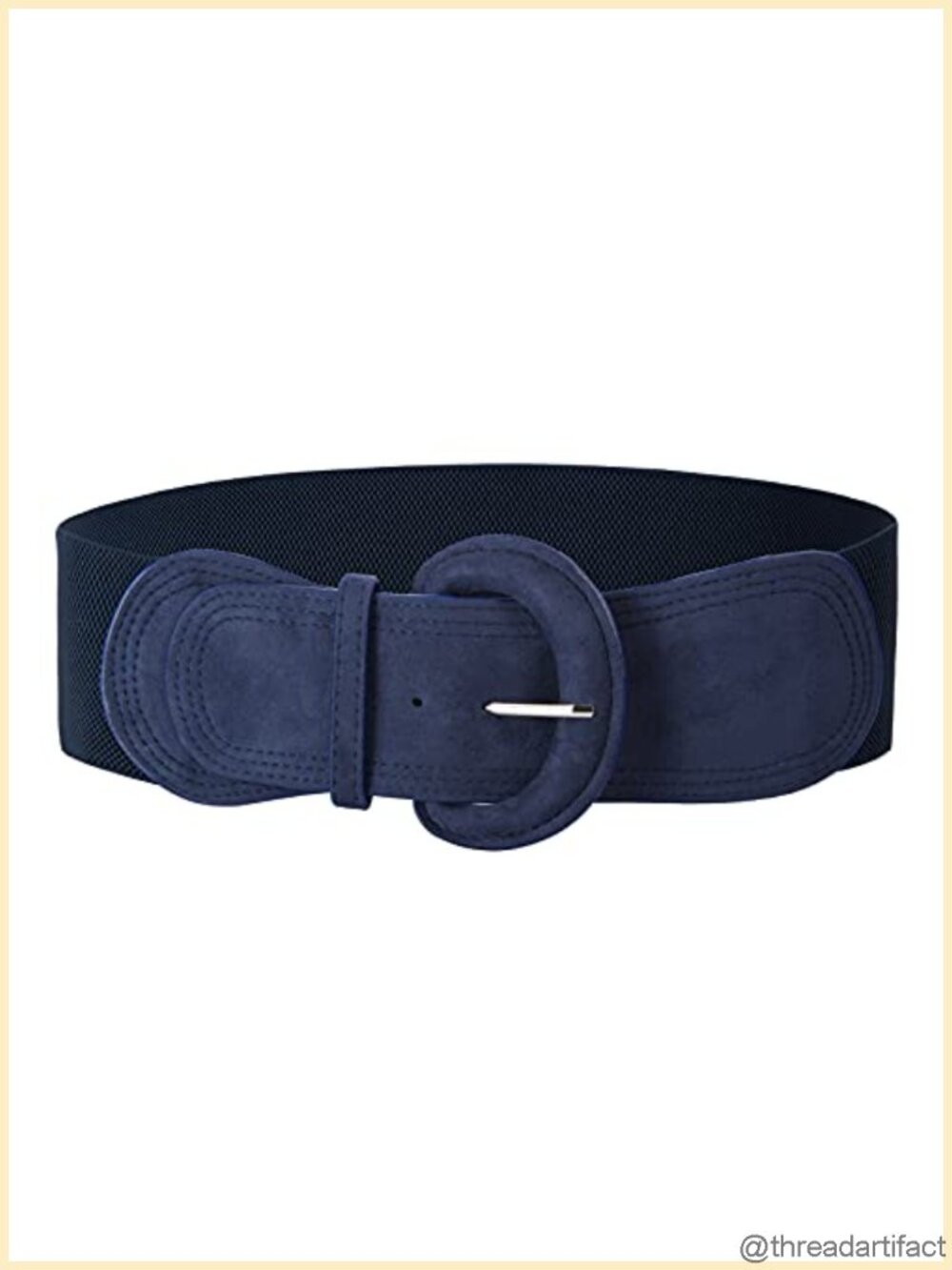 Faux Suede Wide Elastic Belt Hook Buckle Stretch Waistband